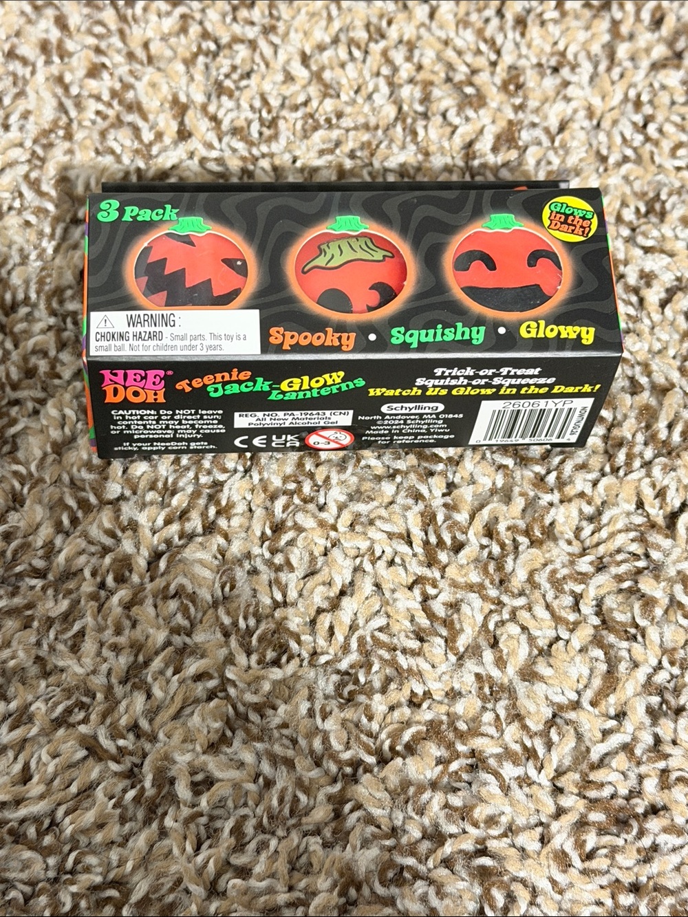 NeeDoh Teenie Jack-Glow Lanterns - Orange Pumpkin 3-Pack